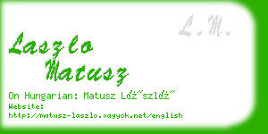 laszlo matusz business card